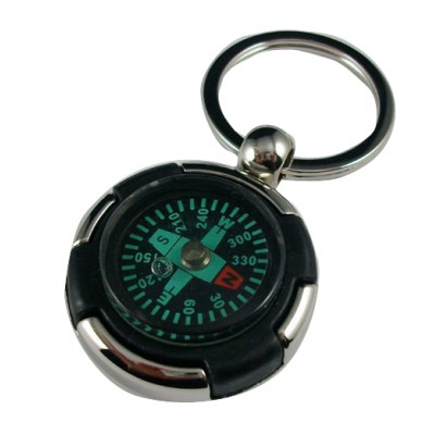 Fashion Metal keychain and Gift compass key chain with bubble