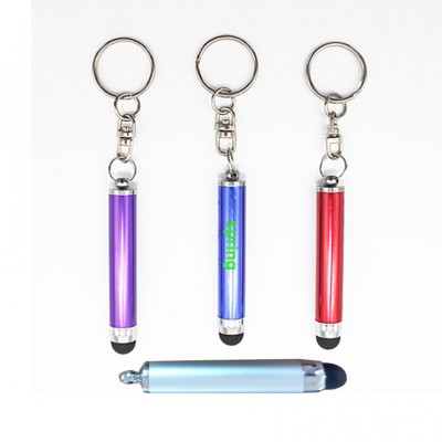 High Sensitive Capacitive Screen Keychain Free Touch Metal Capacitive Stylus Pen with Keyring