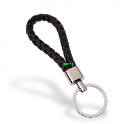 Quality PU Braided Rope Keychain Strap Key Ring Genuine Leather Car Key chain