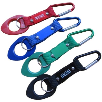 Customize Logo silicone rubber drinking water bottle hanger lanyard  keychain  Carabiner bottle holder