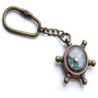 Nautical Brass Key Chain Compass/Wheel Brass Key Chain Compass