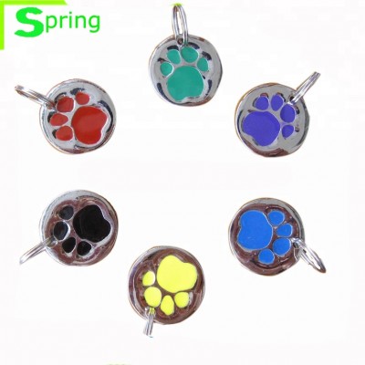 Promotion fashion pet id tag /round dog tag/ colourful dog id tag with key ring