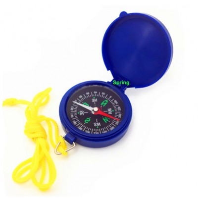 Professional lanyard clamshell plastic compass  DC45-7 outdoor pocket gift Plastic Cover Flip Toy compass  set pendant