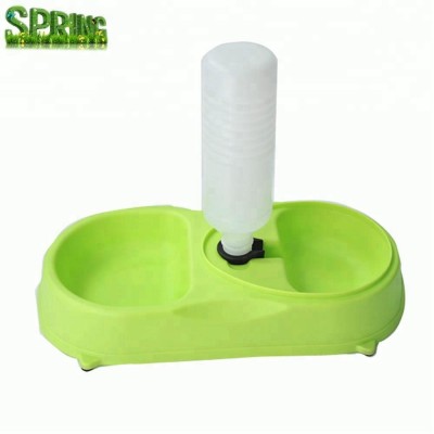 Pet Dog Food Drinking Water Double Bowl Fun Cat Dog Bowl