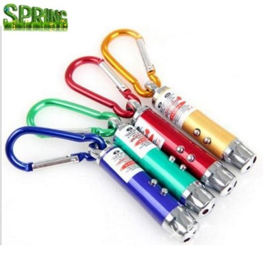 Multifunctional led laser light torch with keyring mini UV flashlight key chain