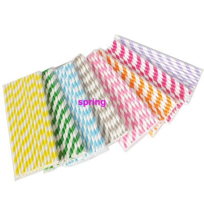 Colorful Extra Long Flexible Bendy Disposable Printed Paper, Bendable Straws Drinking Pipe