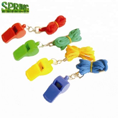 China manufacture  cheap plastic whistle for sports match referee  With hanging rope